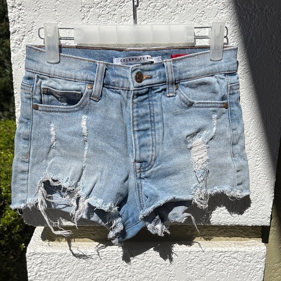 Celebrity Pink Pants - Celebrity Pink Light Wash “The Brat”  Ripped Jean Shorts